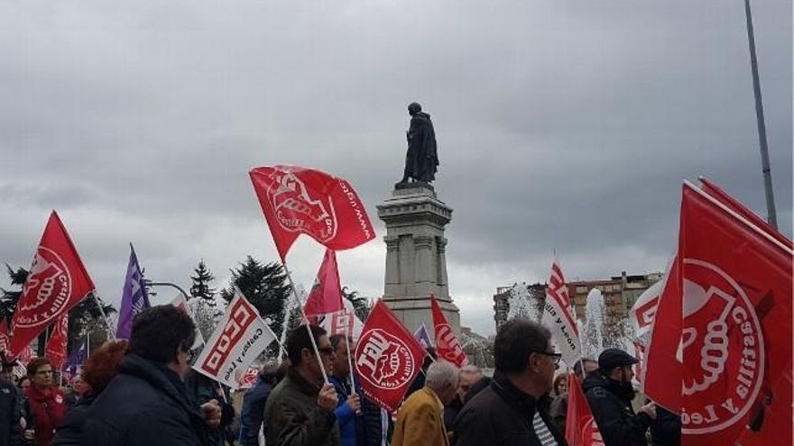 Manifestación en León por unas pensiones dignas.