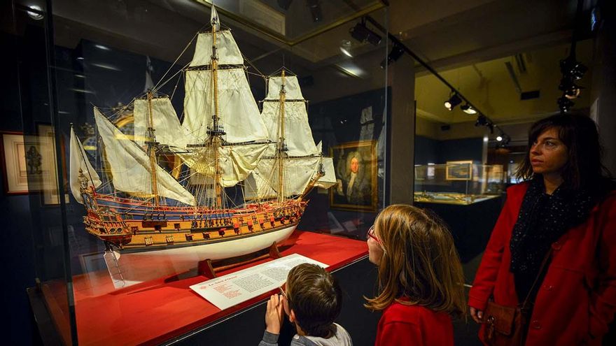Maquetas de navíos mercantes de la Compañía de las Indias.