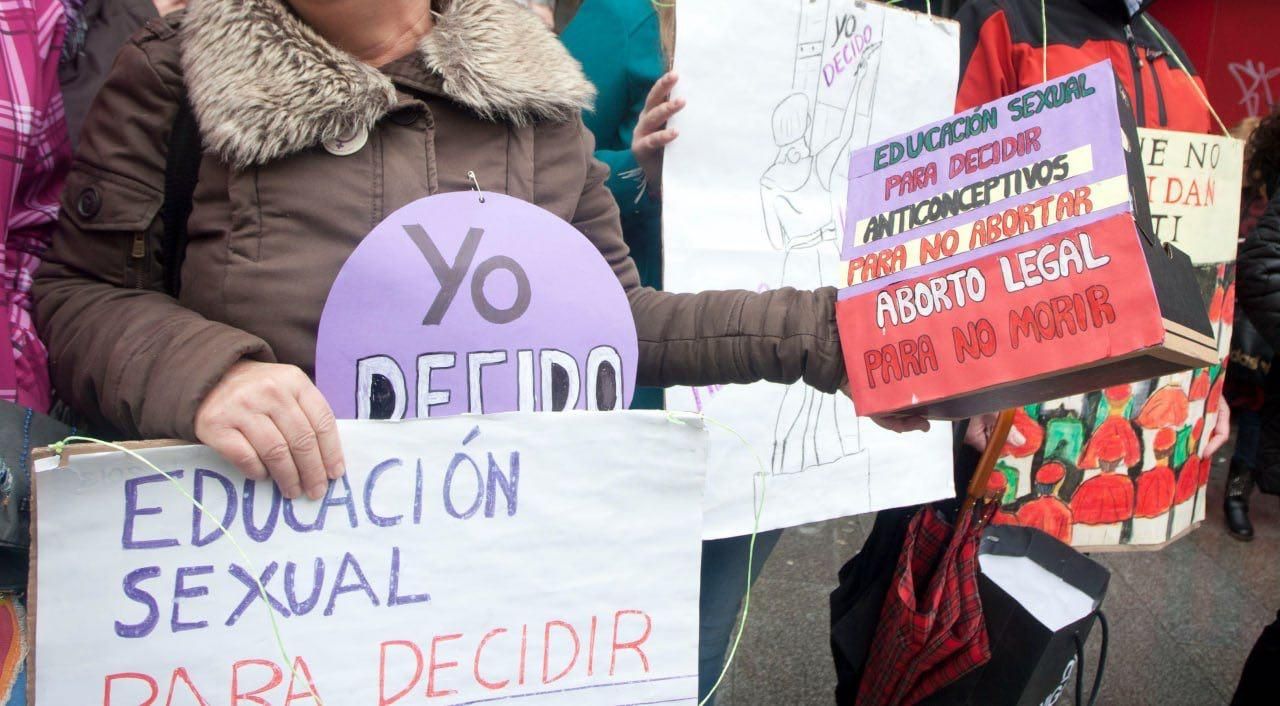 Manifestación a favor del aborto en León.