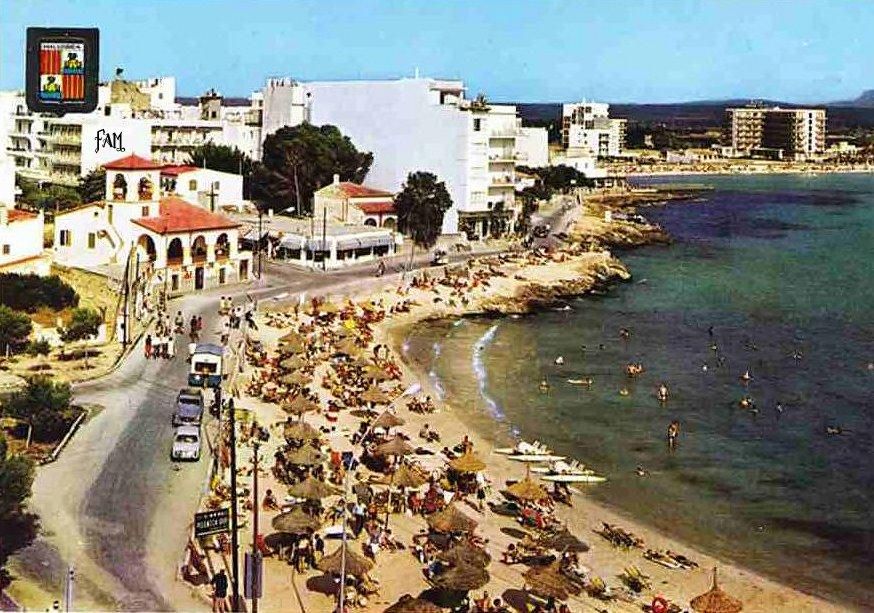 Imagen de la playa de Can Pastilla (Mallorca) en los años sesenta