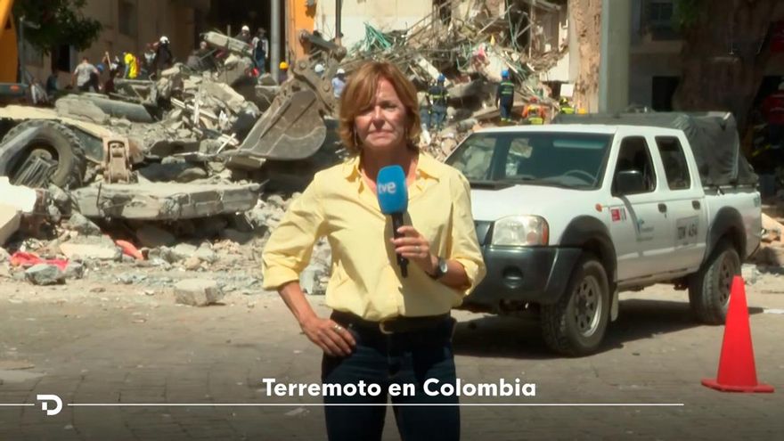 Almudena Ariza interrumpe su directo en RTVE por un silencio esperanzador en las labores de rescate del terremoto de Colombia