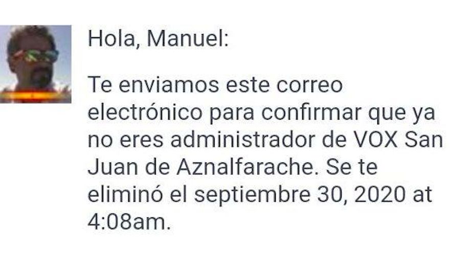 El concejal que disputó la presidencia de Vox en Sevilla es excluido del control del Facebook del partido