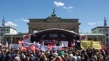 Manifestación de sindicatos en Alemania.