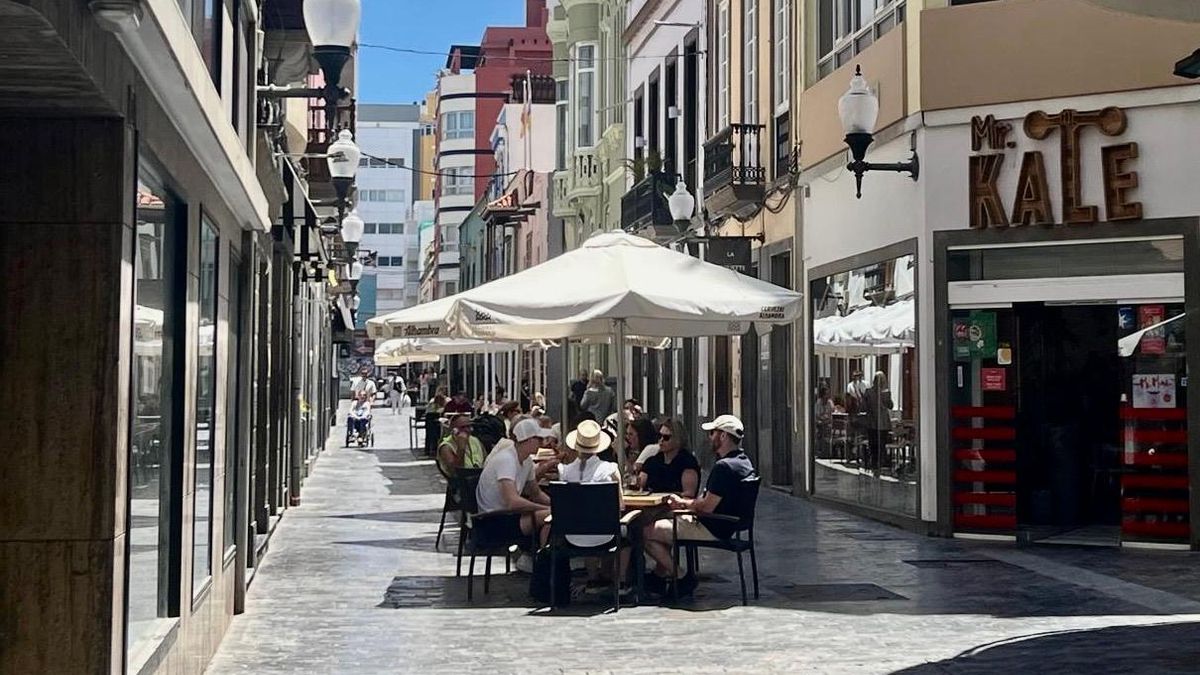 Terrazas en la calle Cano, en Las Palmas de Gran Canaria.