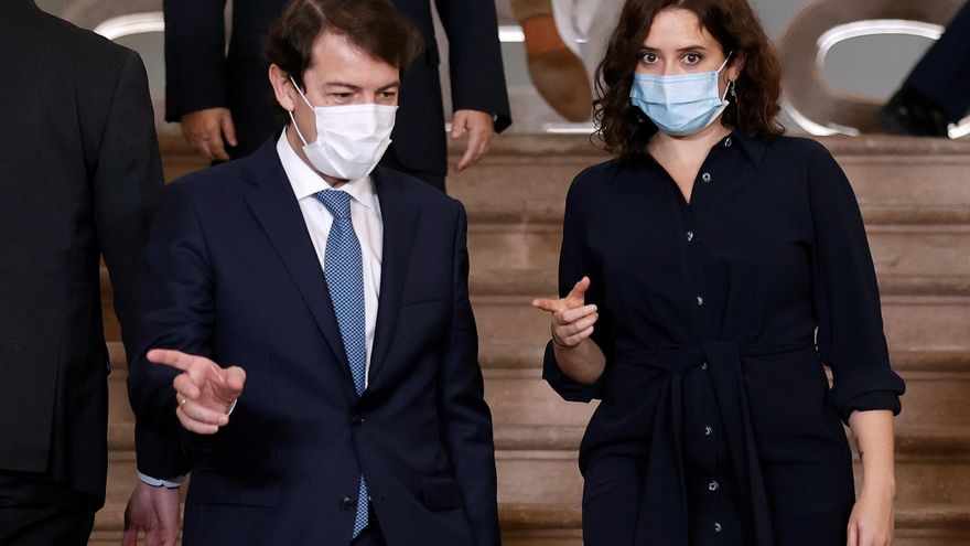 Los presidentes de Castilla y León, Alfonso Fernández Mañueco y Madrid, Isabel Díaz Ayuso