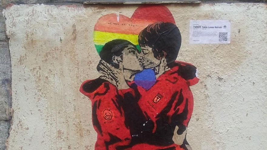Detalle de la obra de Tvboy en la calle Gravina | SOMOS CHUECA