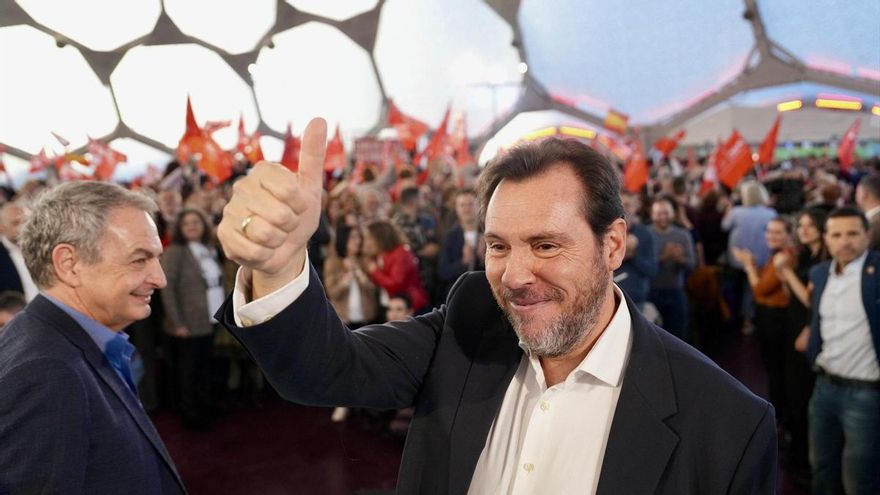 El ministro de Transportes y Movilidad Sostenible, Óscar Puente, durante el cierre de la campaña del PSOE, a 13 de marzo de 2026, en Valladolid, Castilla y León (España).