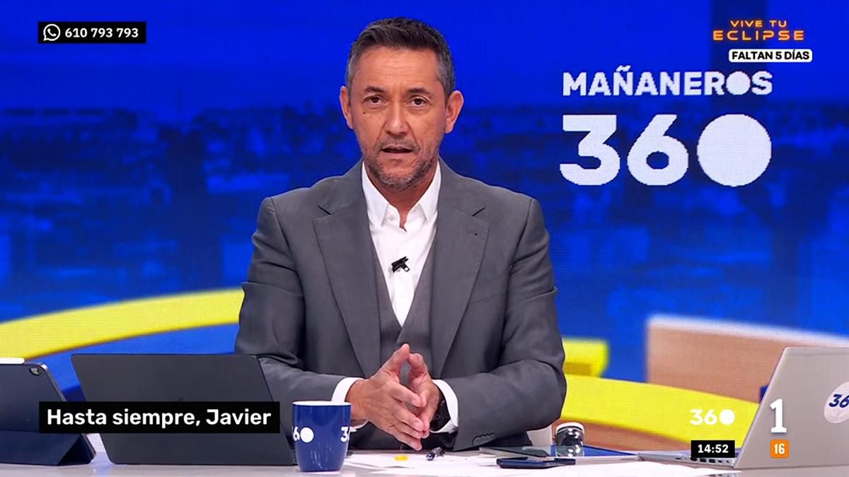 Javier Ruiz, en su despedida de 'Mañaneros 360'