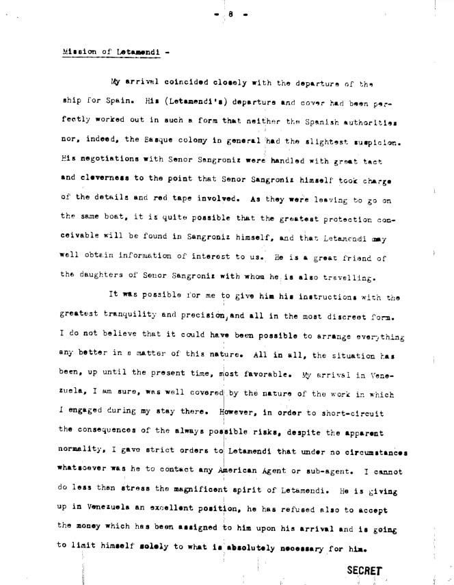 Informe secreto de la CIA sobre Letamendi
