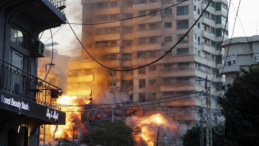 Un edificio bombardeado por Israel en el barrio de Bashura, en Beirut, el 12 de marzo de 2026.