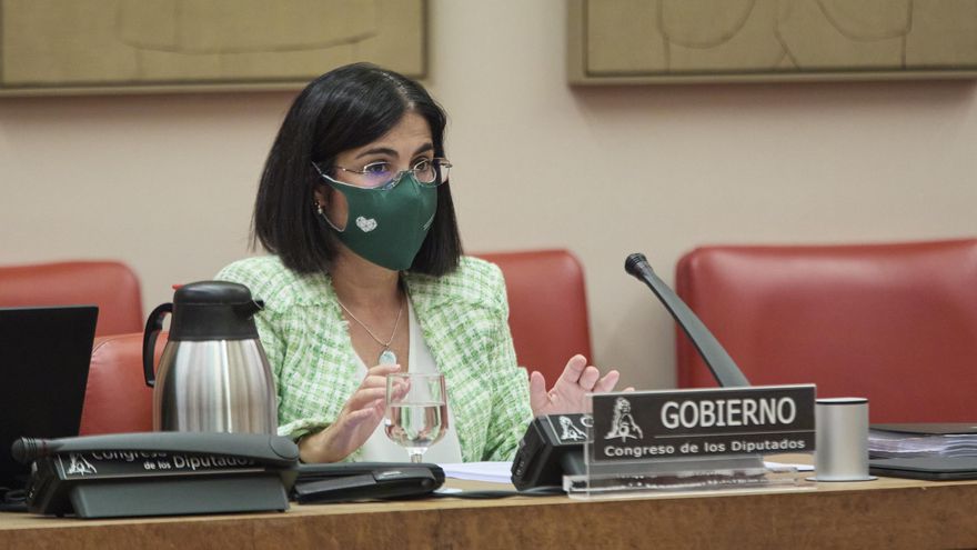 La ministra de Sanidad, Carolina Darias, comparece en una Comisión de Sanidad y Consumo en el Congreso de los Diputados, a 31 de agosto de 2021, en Madrid, (España).
