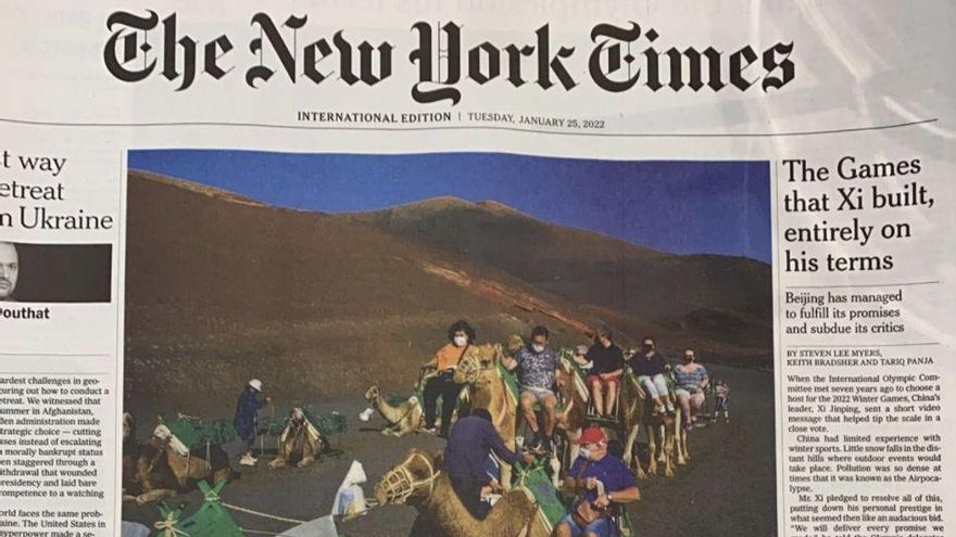 El Parque Nacional de Timanfaya, portada de The New York Times de este martes