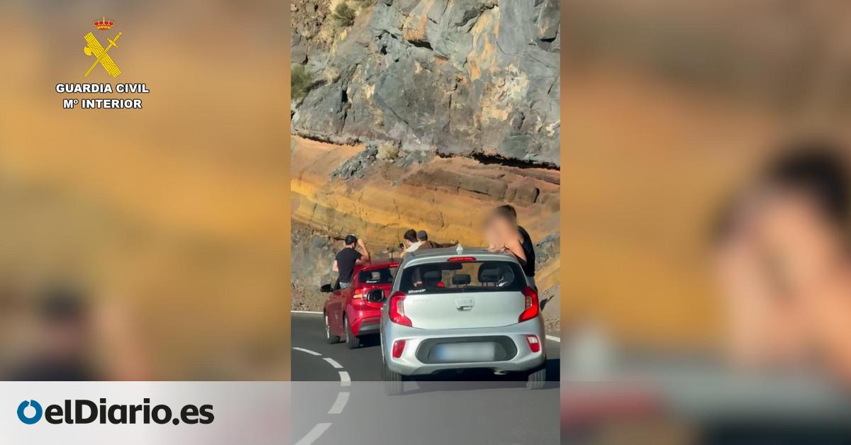 Sancionados ocho turistas por conducción temeraria y sin seguridad en el Parque Nacional del Teide