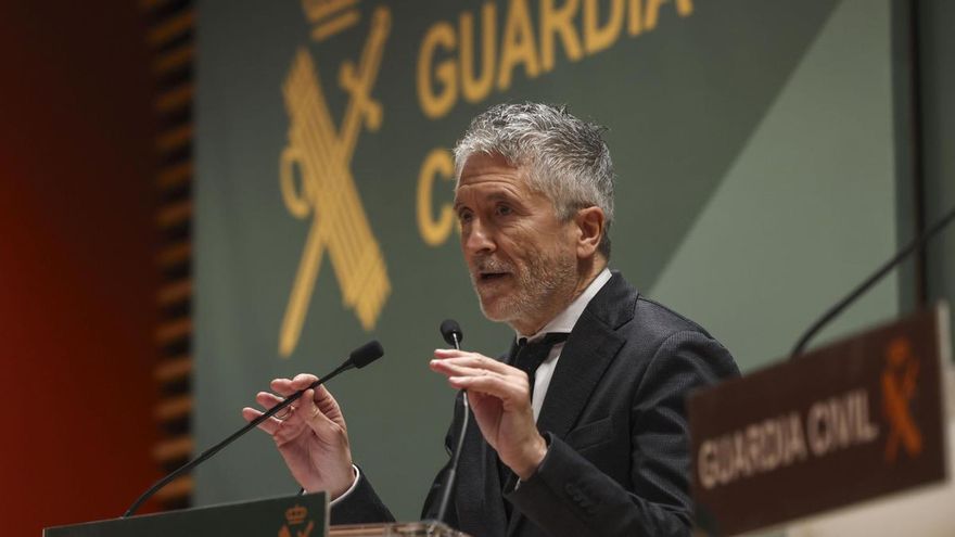 El ministro del Interior, Fernando Grande-Marlaska, en rueda de prensa.