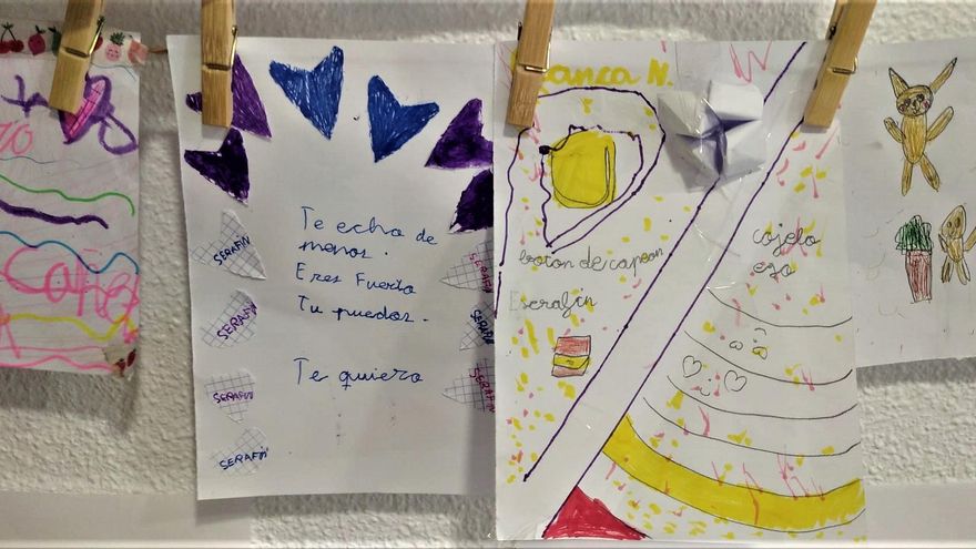 Cartas y dibujos de ánimo enviados a Serafín por sus compañeros