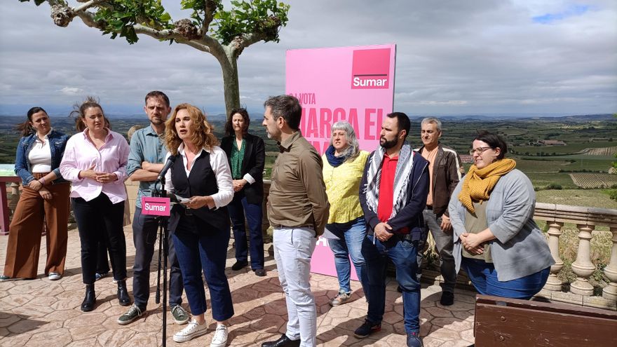 La candidata de Sumar completa su gira vasca con una defensa de la agricultura y la vinicultura en Rioja Alavesa
