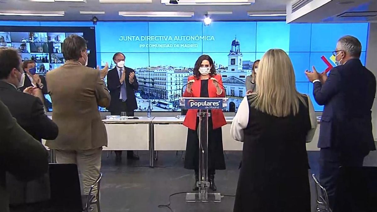 Isabel Díaz Ayuso en su intervención en el Comité Ejecutivo regional del PP de Madrid