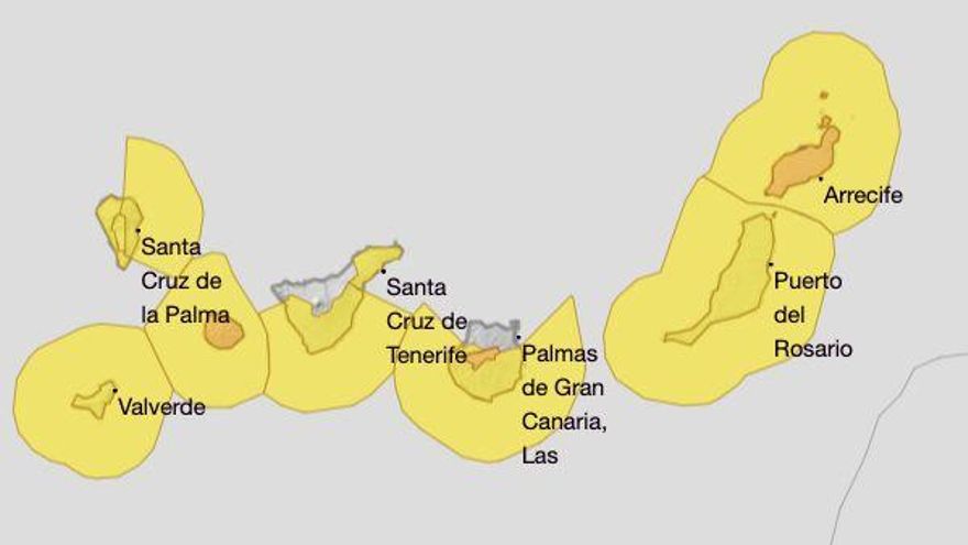Canarias, en riesgo amarillo y naranja por vientos fuertes y oleaje desde este viernes