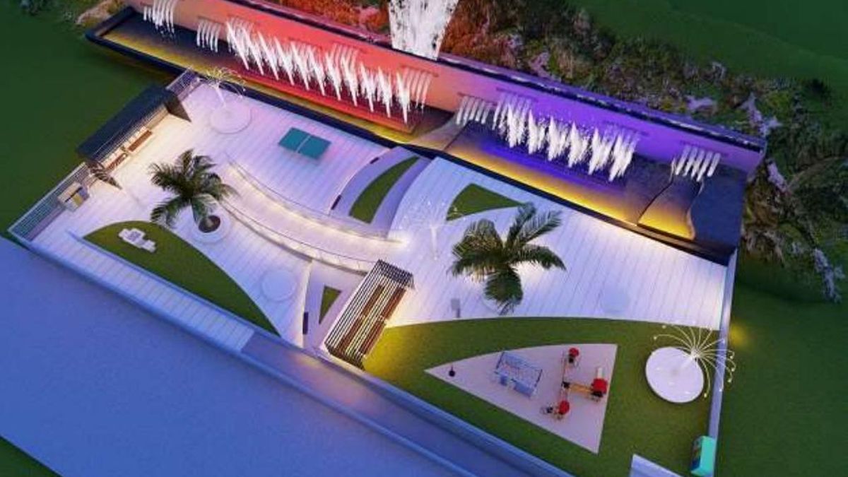 Infografía del proyecto de una plaza y una fuente cibernética en la avenida El Puente  de Santa Cruz de La Palma  (imagen cedida por el PSOE).