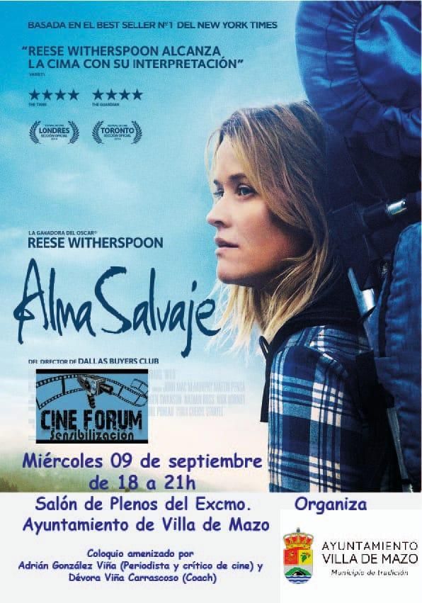 Cartel de la proyecciónde la película 'Alma Salvaje' y posterior coloquio.