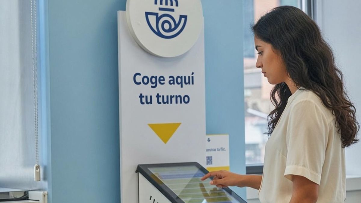 Una persona en una oficina de Correos.