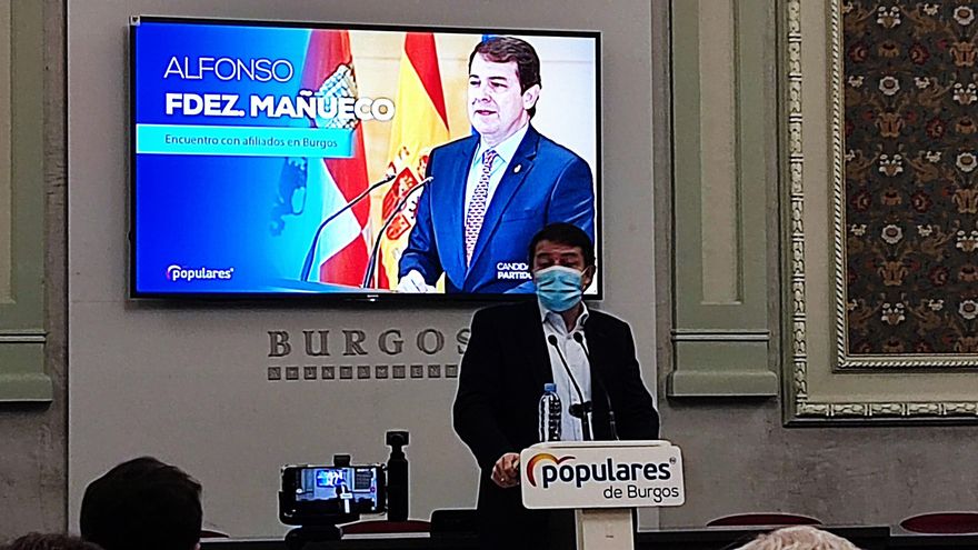 Un momento de la intervención de Mañueco en Burgos.