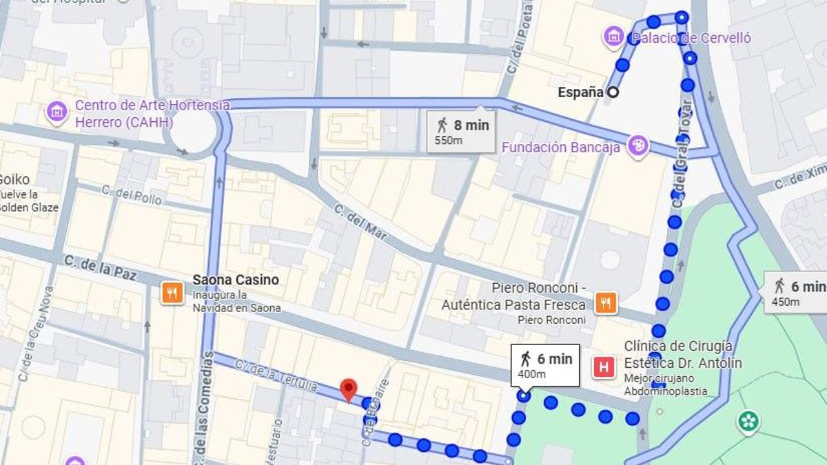 El recorrido desde El Ventorro al parking Glorieta Paz no debe costar más de seis minutos.