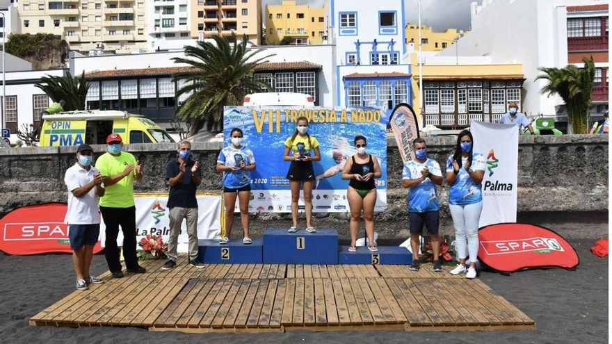 Podio General Femenino Distancia 1 Km.
