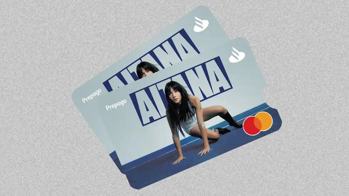 Imagen promocional de la Tarjeta de Prepago de Aitana con el banco Santander