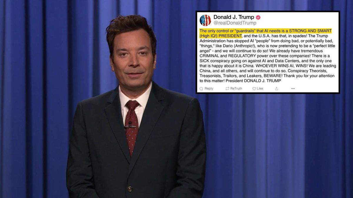 Jimmy Fallon cuestiona que Trump regule la IA: "Dudo que pueda ganarle al Wordle"