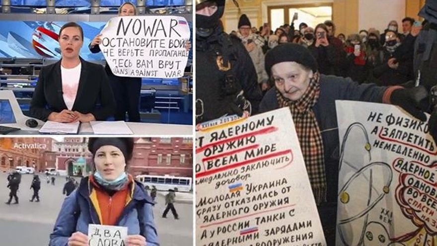 Las mujeres detenidas en Rusia por protestar contra la guerra: del "dos palabras" al "no crean la propaganda"