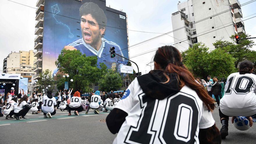 Inauguraron el mural más grande del mundo en homenaje a Diego Maradona