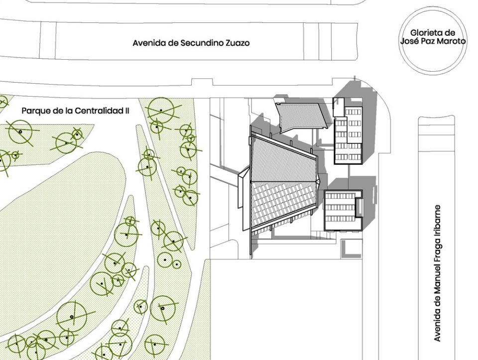 Ubicación del complejo parroquial en Valdebebas