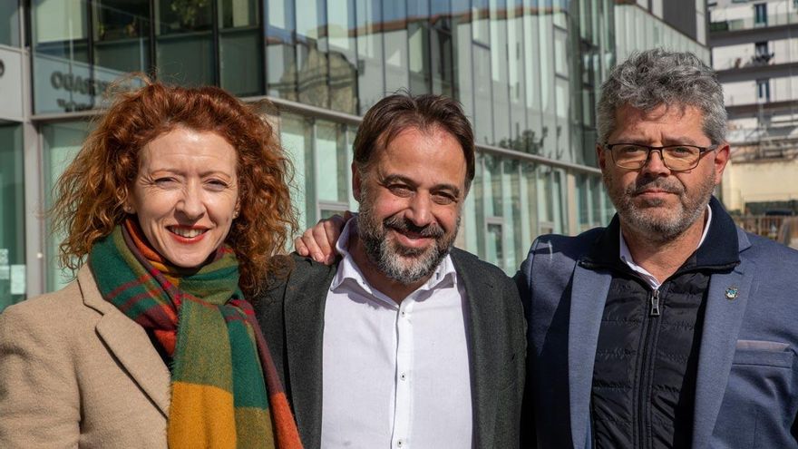 Ana Suárez y Fernando Castaño, con el coordinador de Ciudadanos en Castilla y León Manuel Hernández.