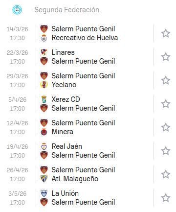 Calendario del Salerm Puente Genil