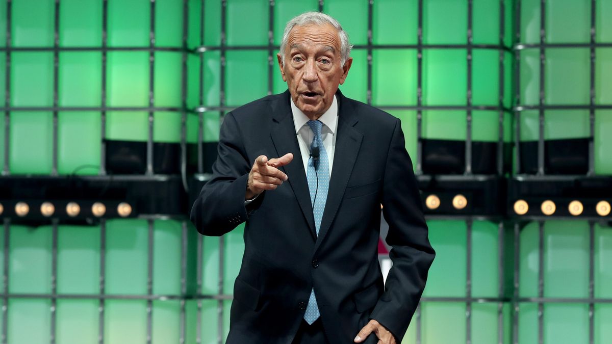 Marcelo Rebelo de Sousa, durante la Web Summit de Lisboa el día del anuncio de la convocatoria electoral