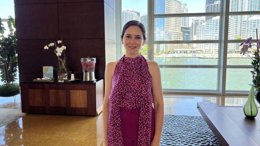 La presidenta de la Comunidad de Madrid, Isabel Díaz Ayuso, durante su visita a Miami