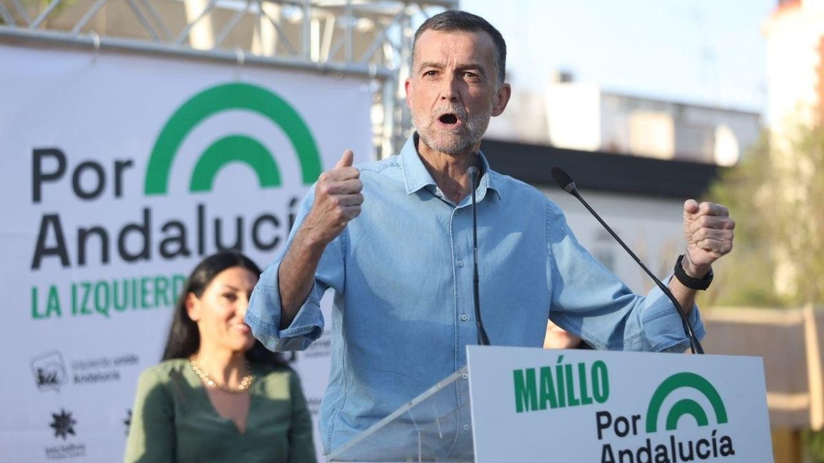 Antonio Maíllo, candidato a la presidencia de Andalucía para las próximas elecciones del 17 de mayo, en el arranque de campaña en Sevilla.