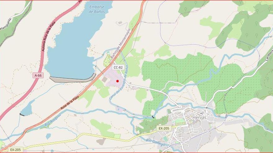 Localización (punto rojo) pensada para la fábrica, junto a la carretera N-630