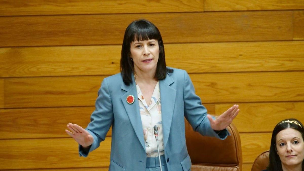La líder del BNG, Ana Pontón, durante la sesión de control en el Parlamento de Galicia el 25 de marzo de 2026