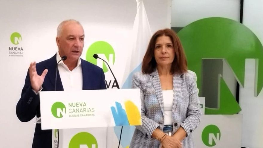 Luis Campos (portavoz parlamentario) y Carmen Hernández (vicesecretaria general) de NC-BC.