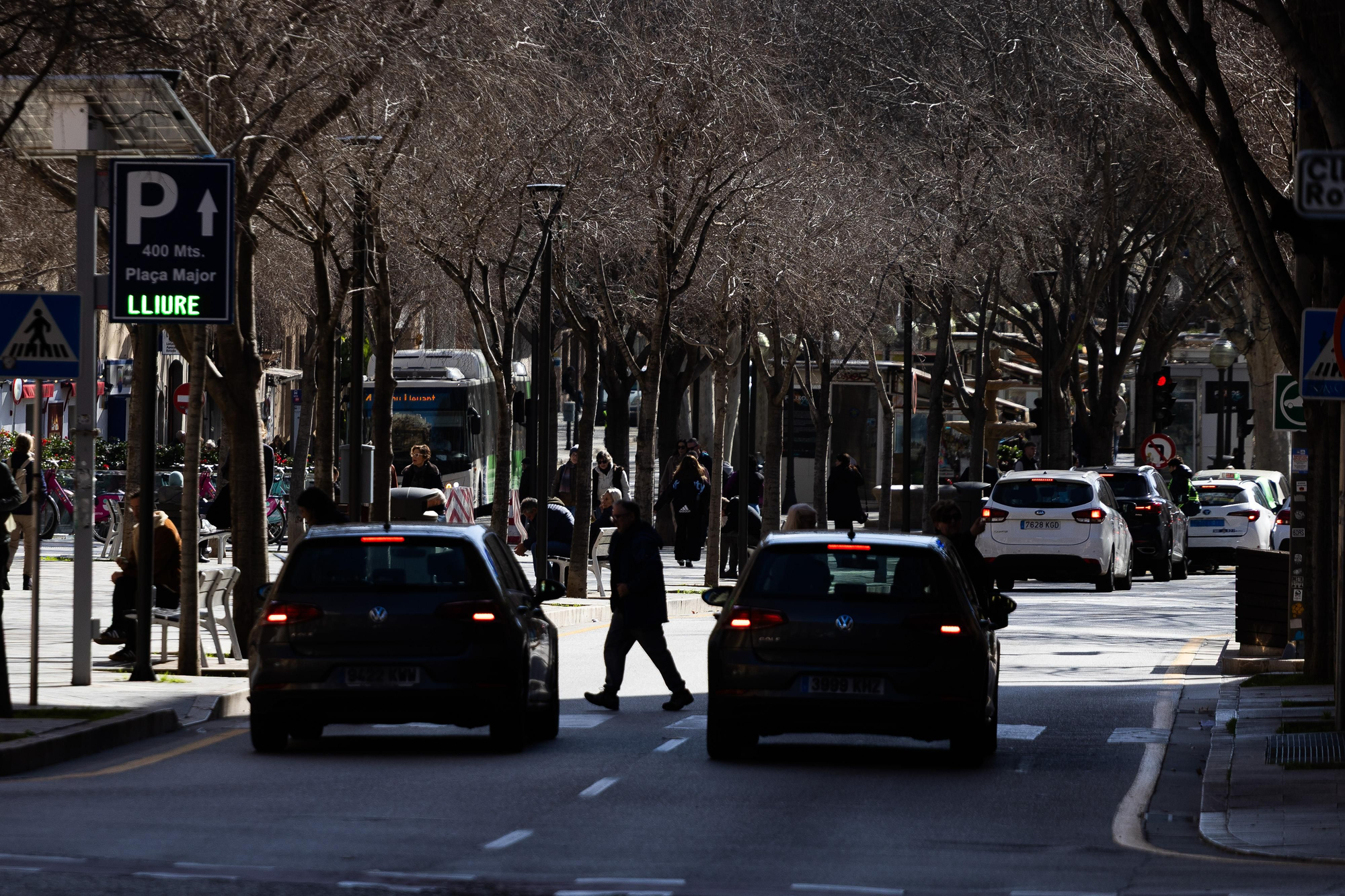 Vehículos en la Via Roma de Palma