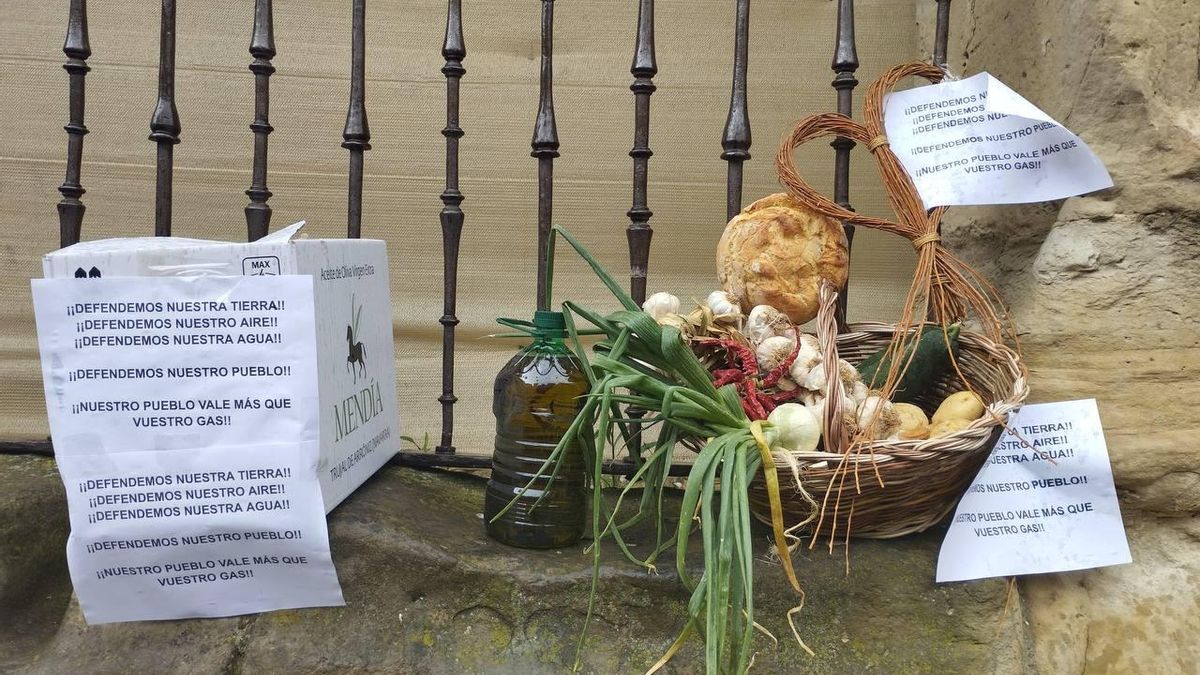 Imagen de la protesta vecinal en Viana contra la planta de Biogás.