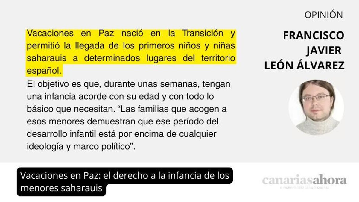 Vacaciones en Paz: el derecho a la infancia de los menores saharauis