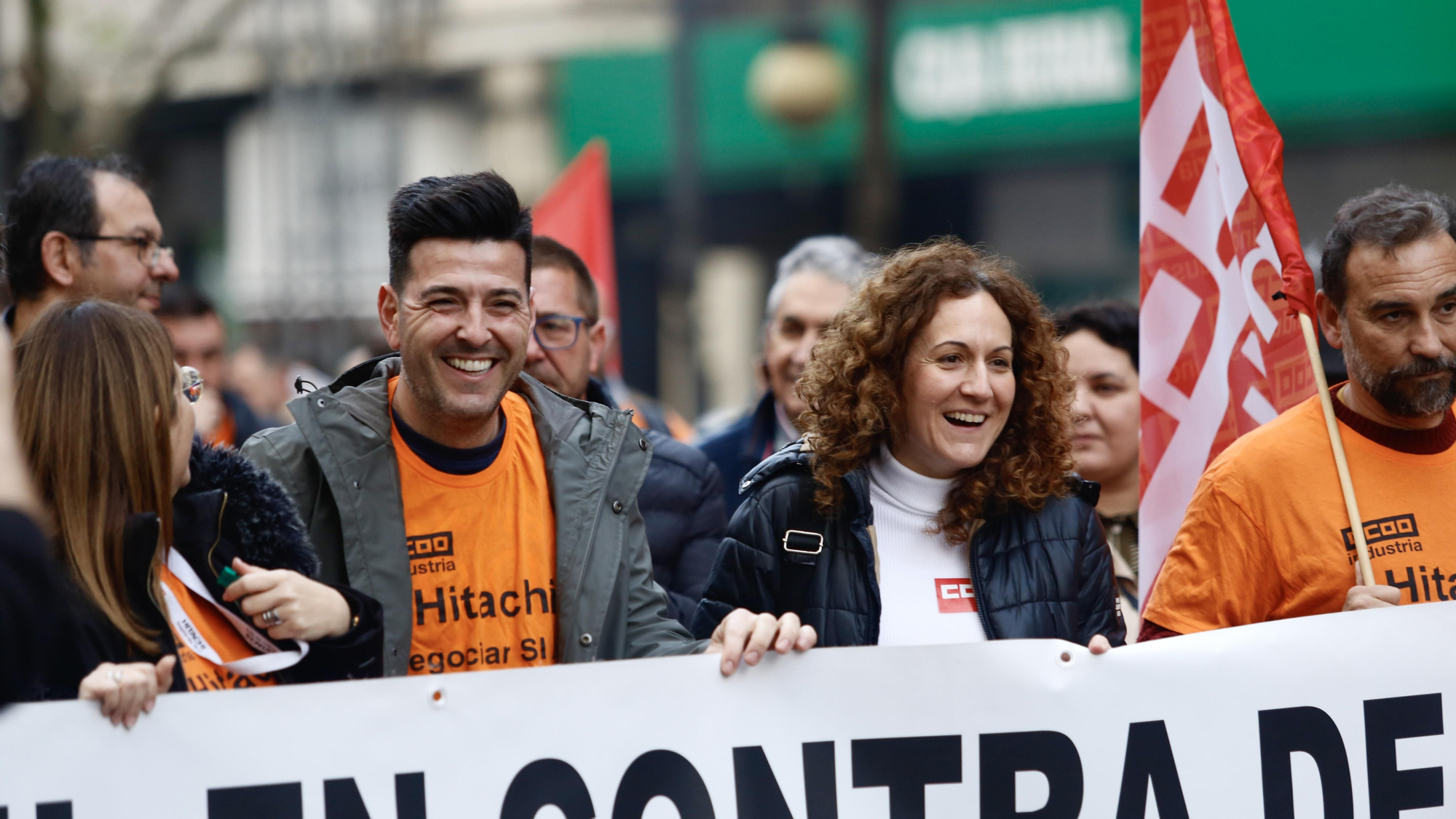 Manifestación de los trabajadores de Hitachi Energy, por la negociación del convenio colectivo