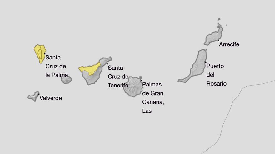 Avisos amarillos en Canarias: estas son las islas afectadas y los fenómenos previstos