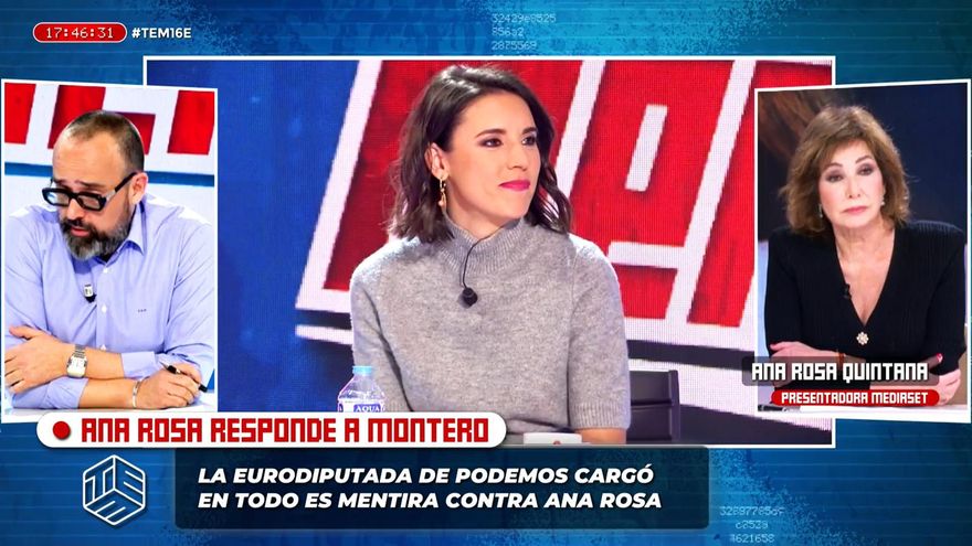 Ana Rosa Quintana responde a Irene Montero desde Cuatro y Telecinco: "Está obsesionada conmigo"