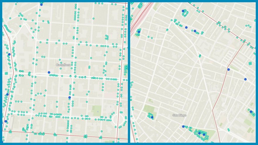 El mapa de los bancos para sentarse de Madrid que revela las diferencias entre barrios ricos y pobres