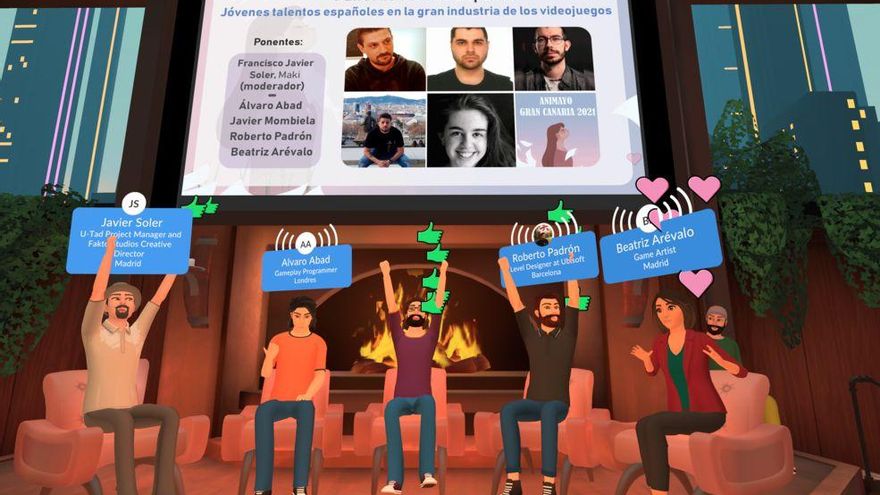 Sesión del Festival Animayo, con avatares