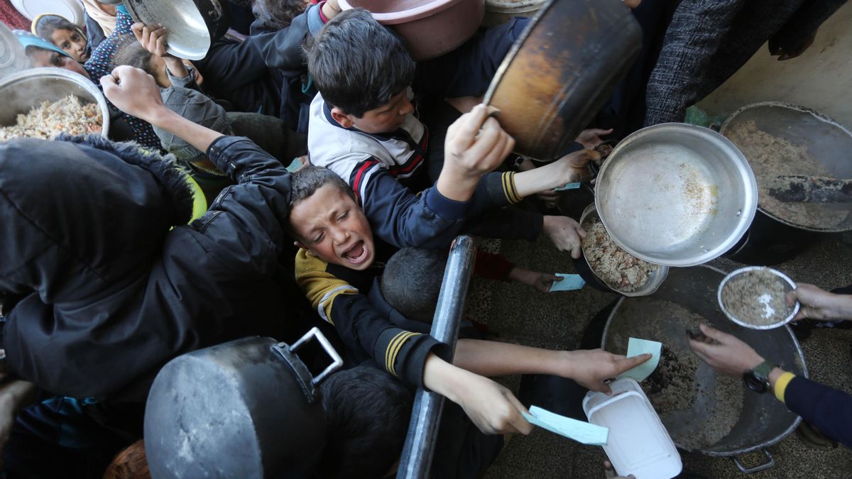 Colas del hambre en Gaza, febrero de 2024